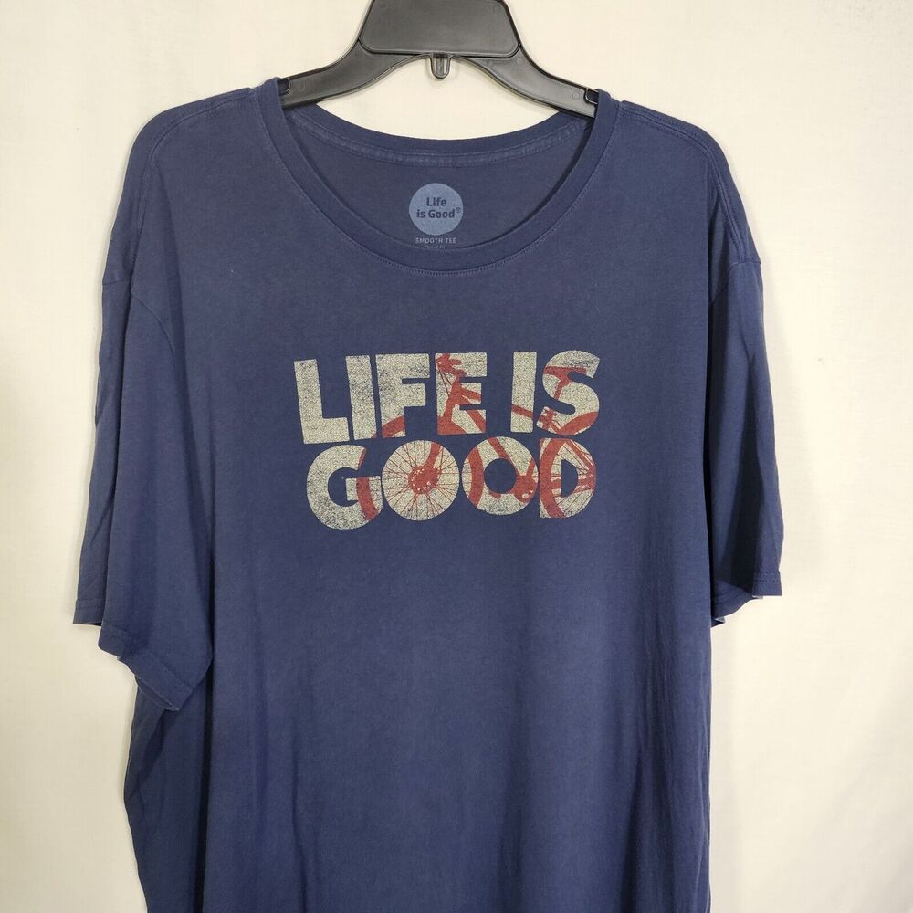 Life Is Good Mens T Shirt Size XL Smooth Tee Classic Fit Short Sleeve Blue Crew - Picture 3 of 8